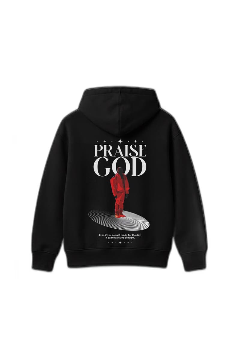 Praise God Black Oversized Hoodie