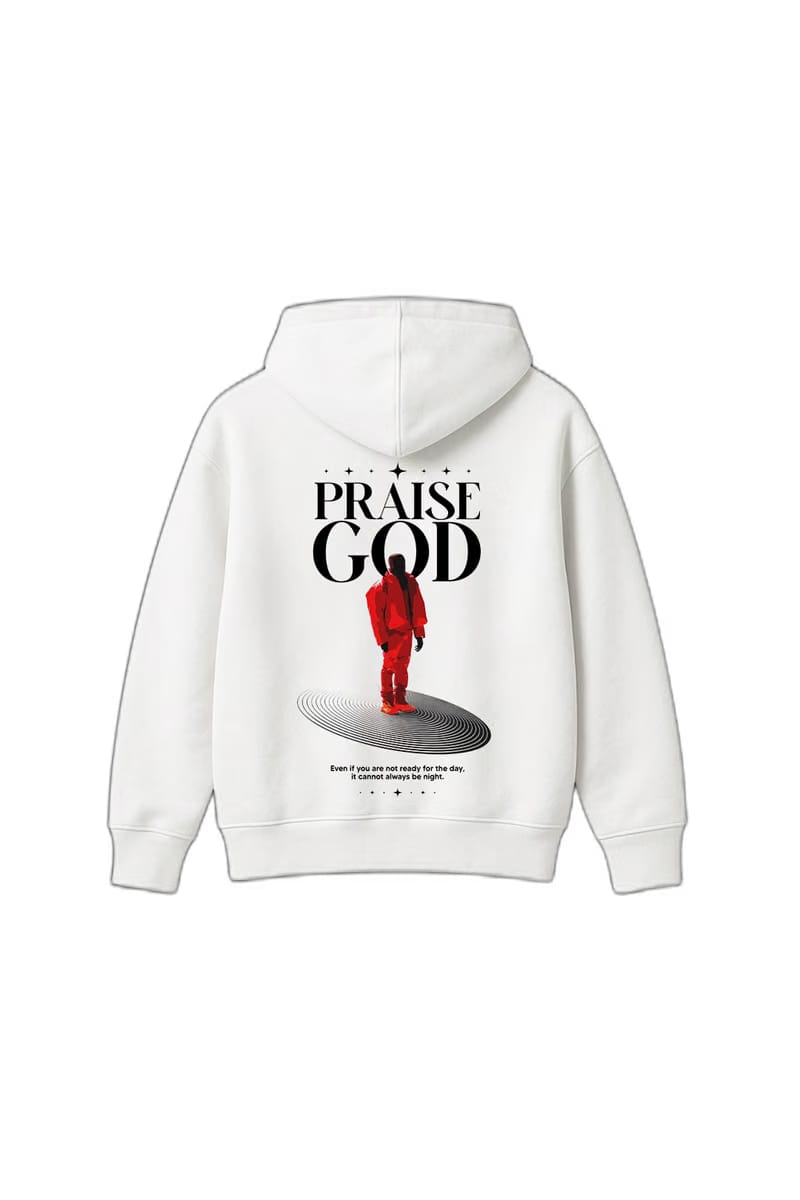 Praise God White Oversized Hoodie