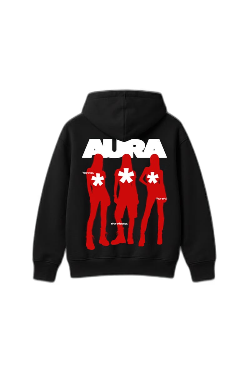 Aura Black Oversized Hoodie