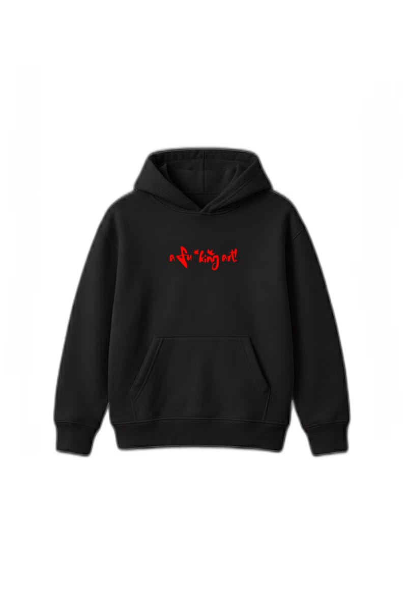 I Am a Fucking Art Black Oversized Hoodie