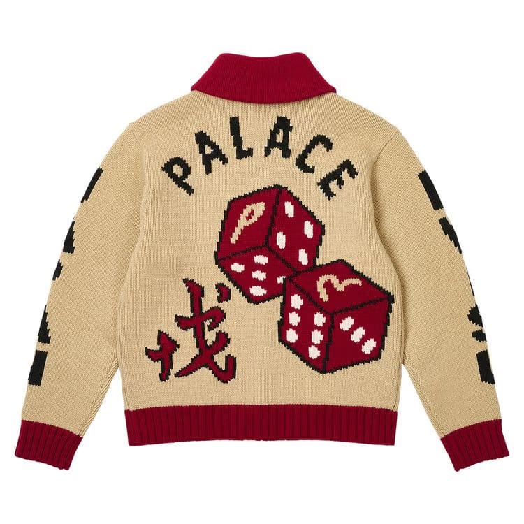 Palace x Evisu Dice Cowichan Knit Cream