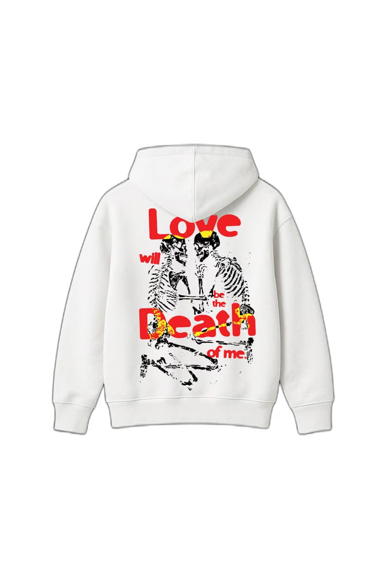Love Will Be the Death of Me White Oversized Hoodie