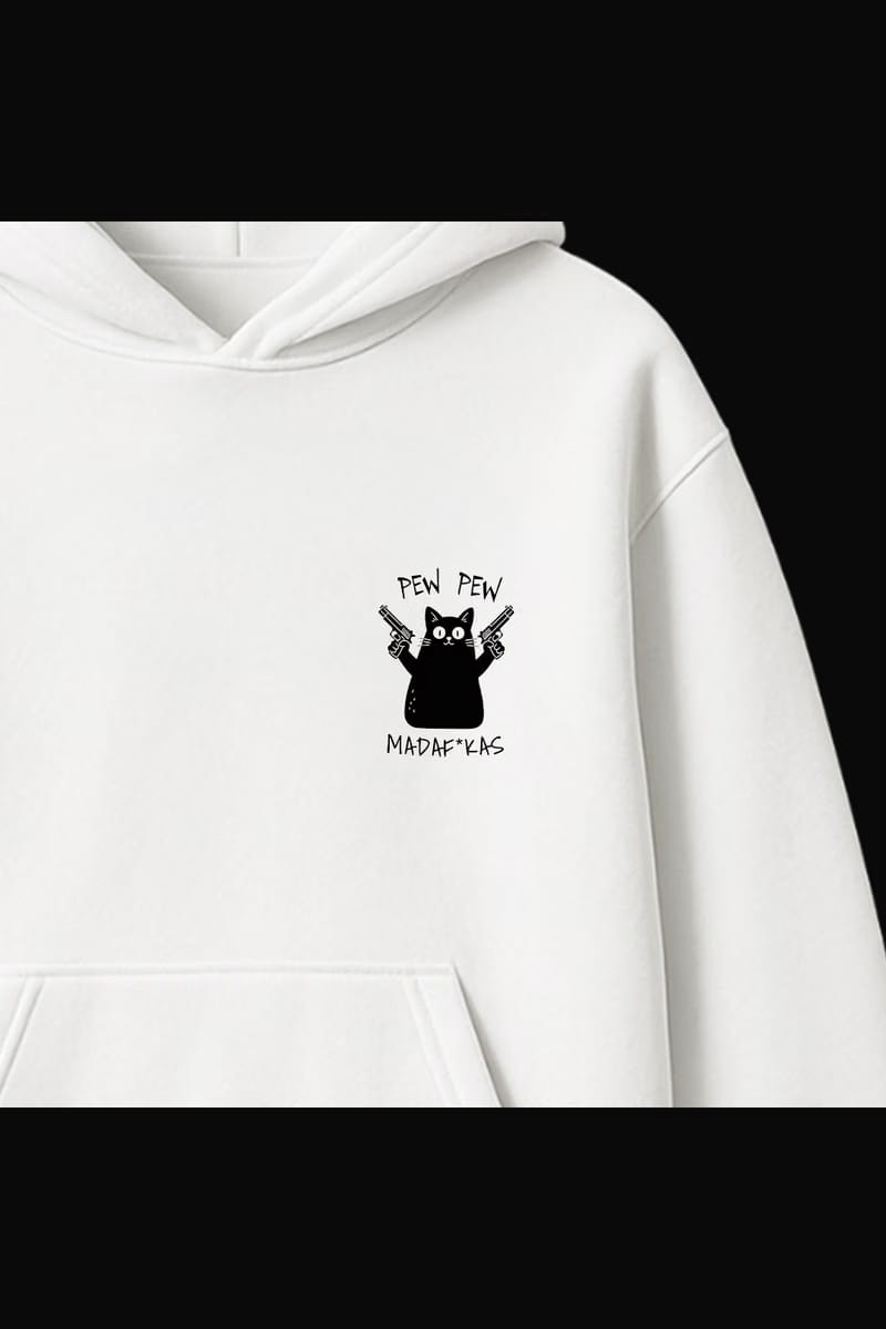 Pew Pew White Oversized Hoodie