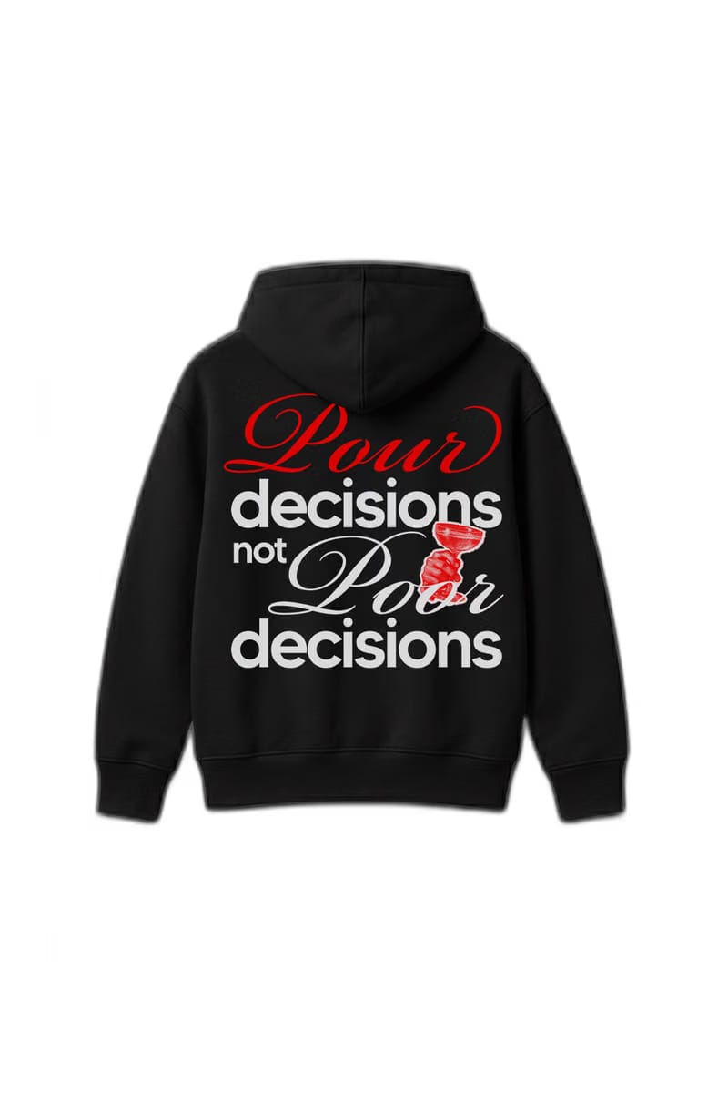 Pour Decisions Black Oversized Hoodie