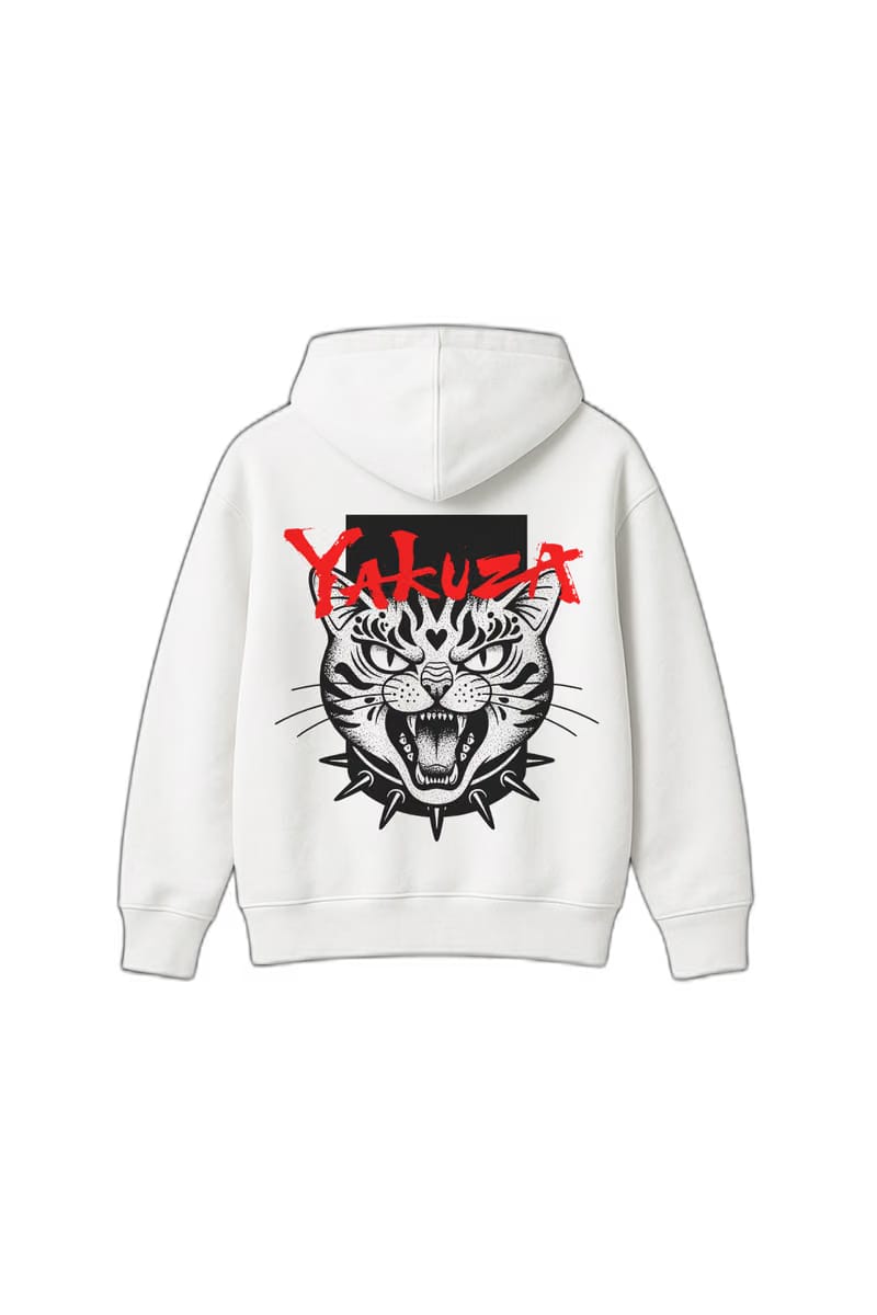 Yakuza White Oversized Hoodie