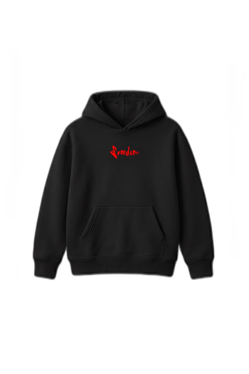 Freedom Black Oversized Hoodie