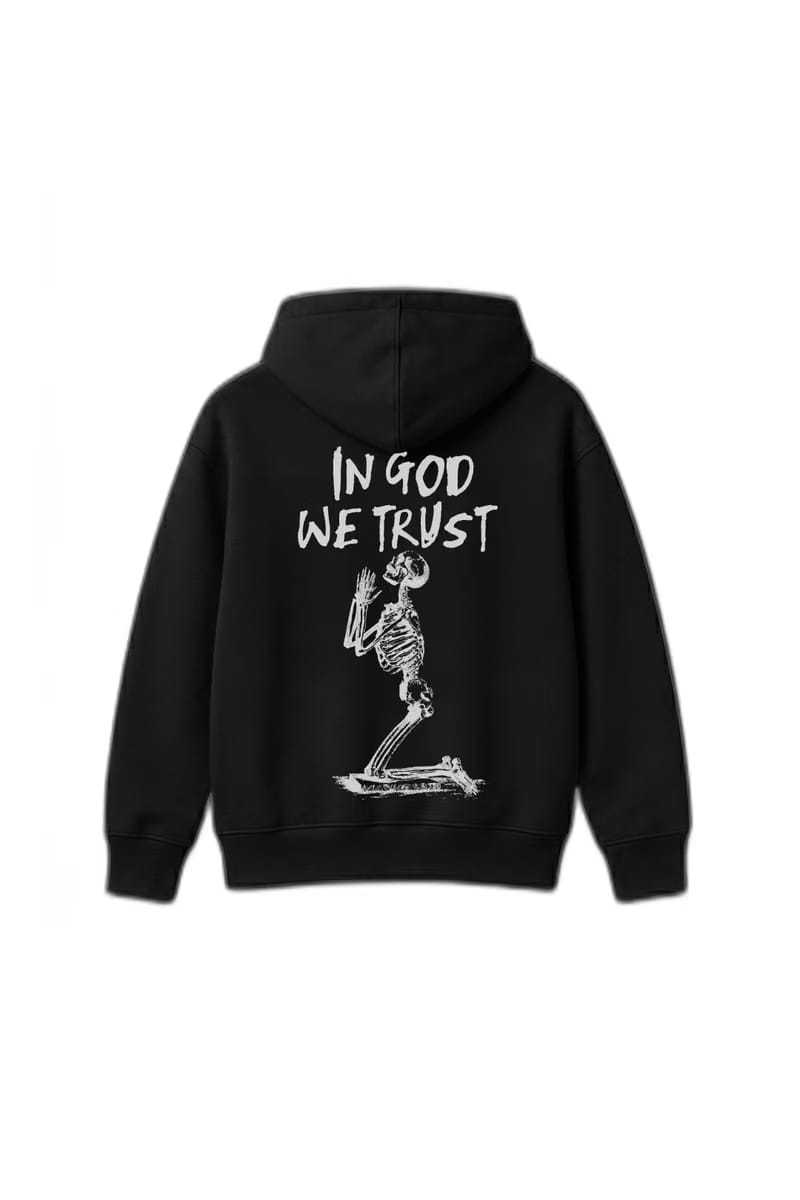 In God We Trust Black Oversized Hoodie