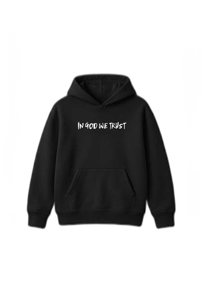 In God We Trust Black Oversized Hoodie