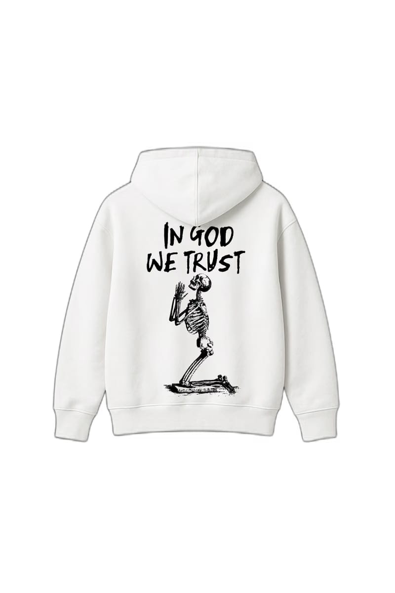 In God We Trust White Oversized Hoodie