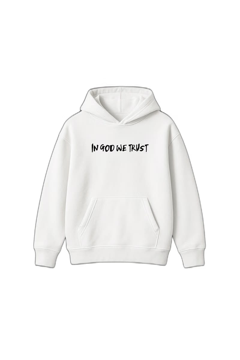 In God We Trust White Oversized Hoodie