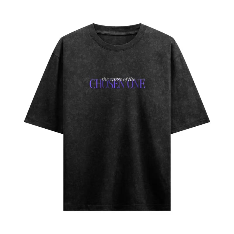 Myugen Chosen One Acid Wash Oversized T-Shirt Black