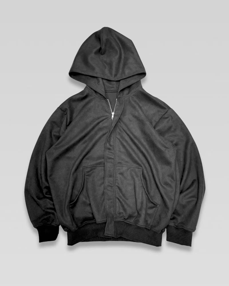 Suede Zipper Hoodie