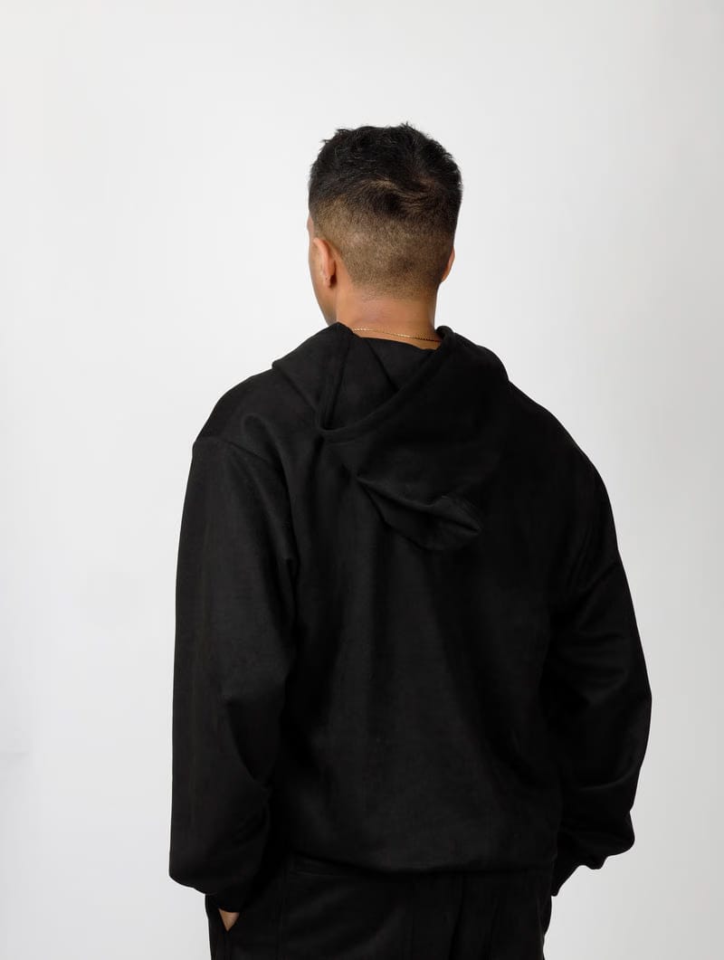 Suede Zipper Hoodie
