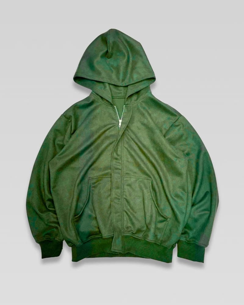 Suede Zipper Hoodie