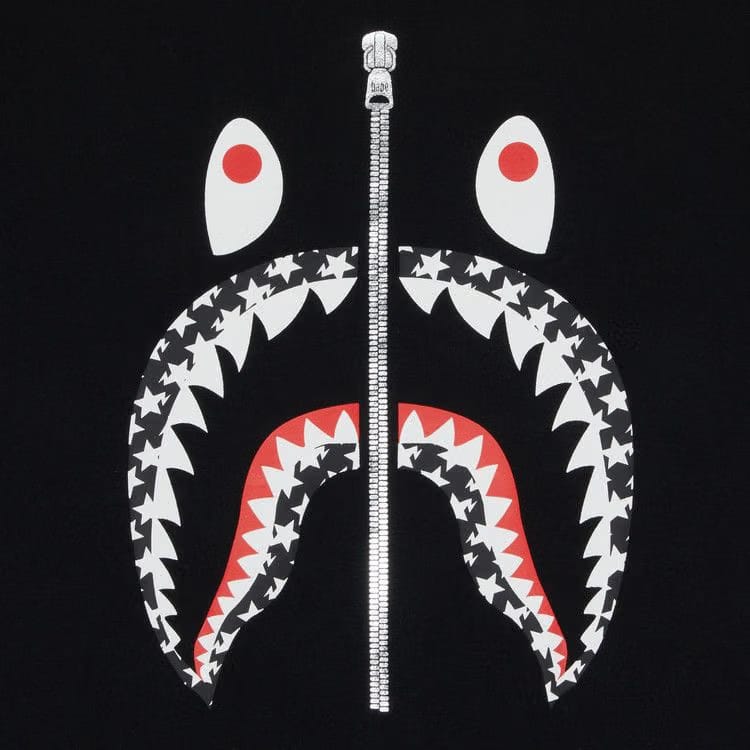 BAPE Sta Pattern Shark T-Shirt Black