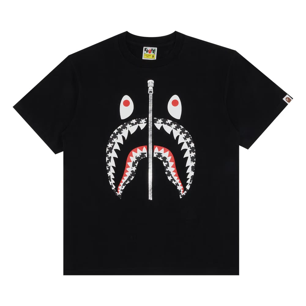 BAPE Sta Pattern Shark T-Shirt Black