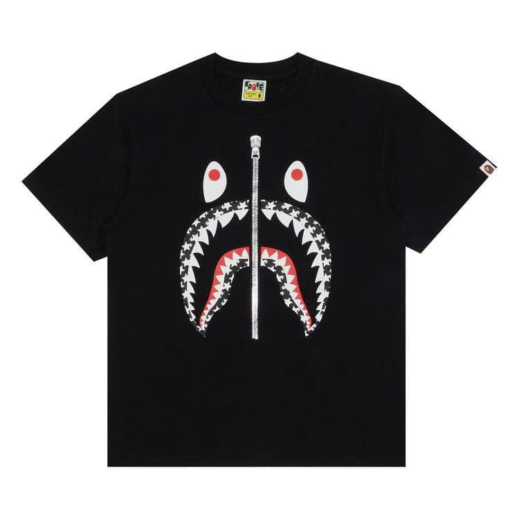 BAPE Sta Pattern Shark T-Shirt Black