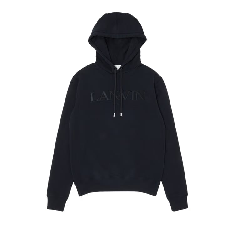 Lanvin Curb Long Fleece Eusebio Hoodie Black
