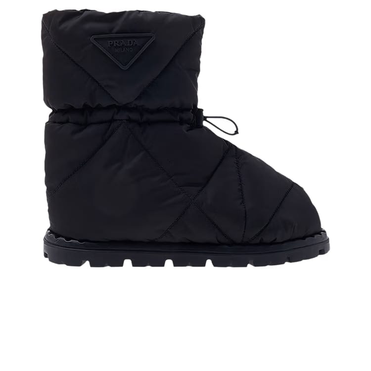 Prada Blow 19 Quilted Nylon Drawstring Boot Black