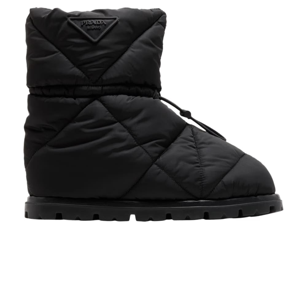 Prada Blow 19 Quilted Nylon Drawstring Boot Black