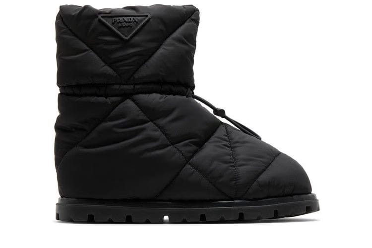 Prada Blow 19 Quilted Nylon Drawstring Boot Black