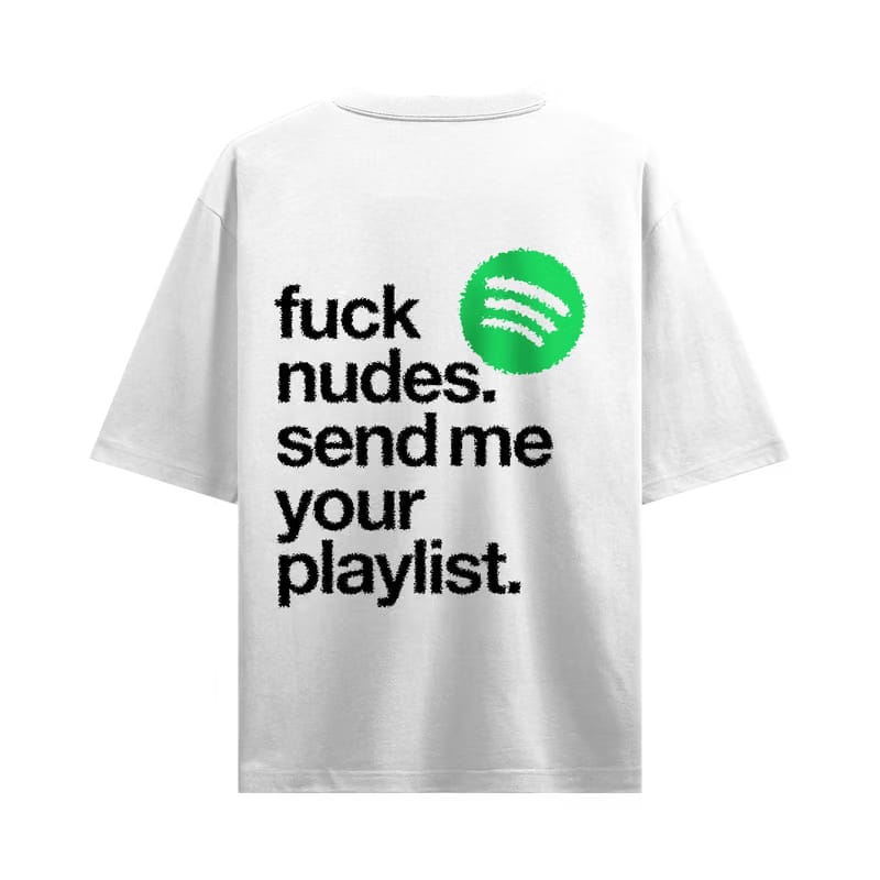 Myugen Nude Playlist Oversized T-Shirt White