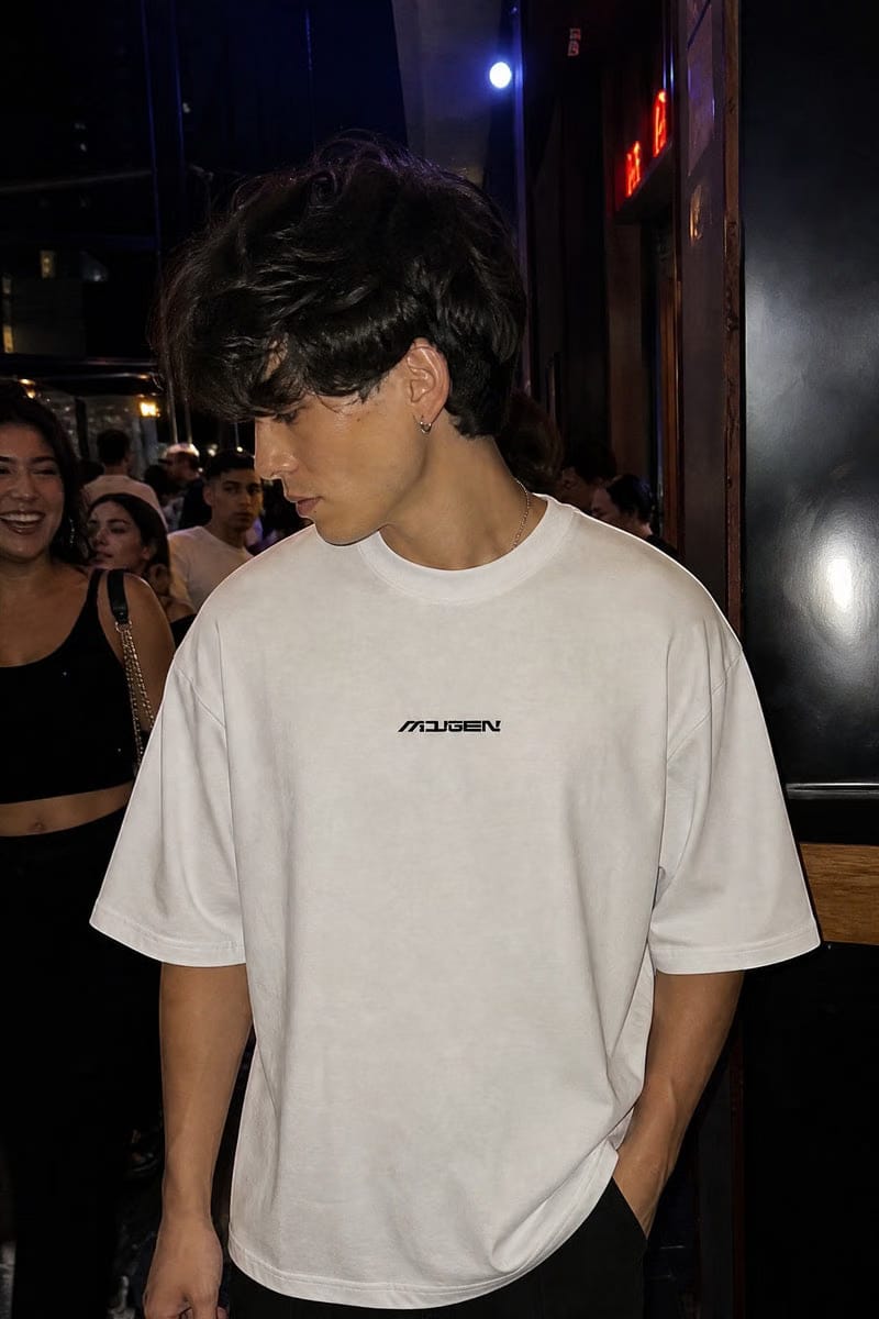 Myugen Nude Playlist Oversized T-Shirt White