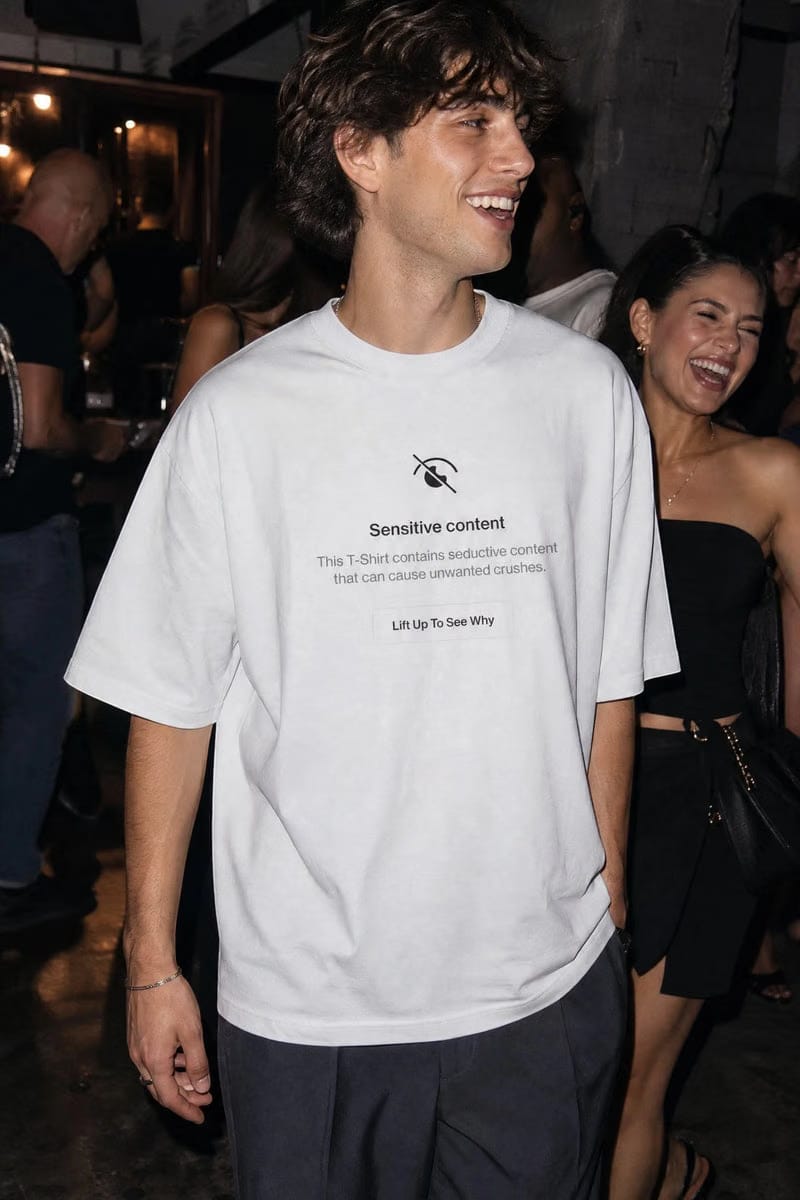 Myugen Sensitive Content Oversized T-Shirt White