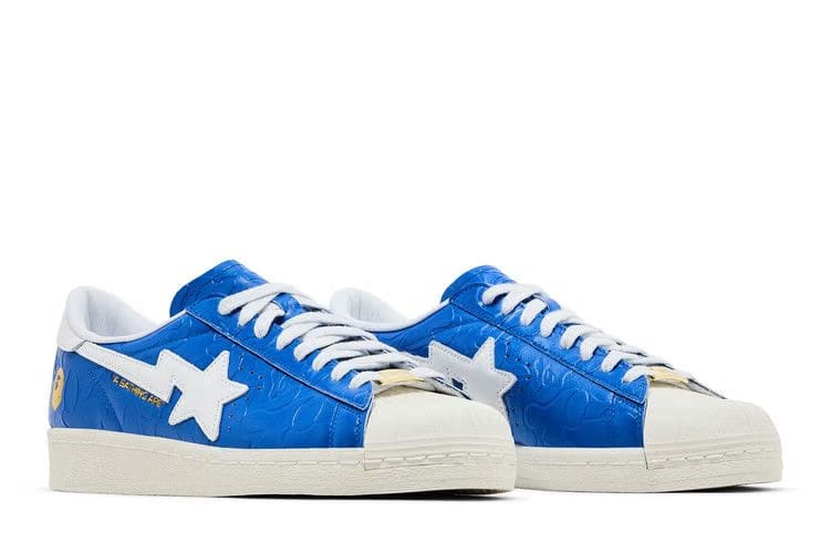 BAPE x adidas Superstar Vintage Blue White