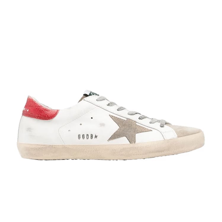 Golden Goose Superstar White Taupe Red