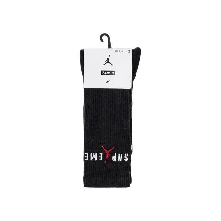Supreme x Jordan Crew Socks (2 Pack) Black
