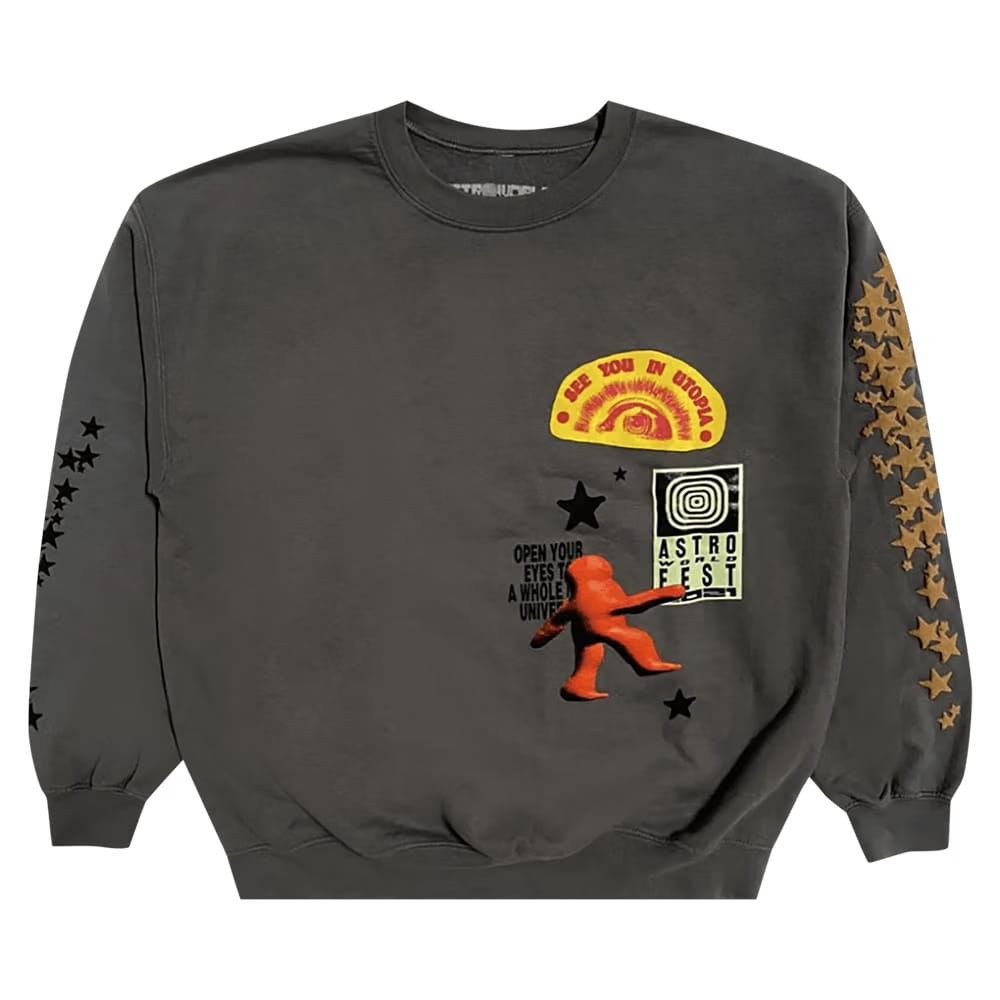 Cactus Jack by Travis Scott Houston Crewneck Grey
