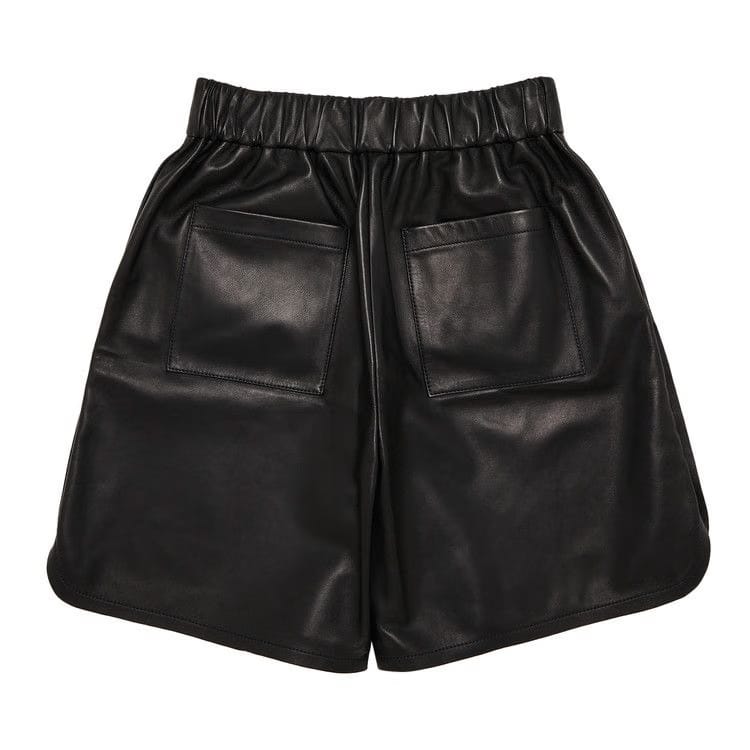 Palm Angels Monogram Leather Shorts Black