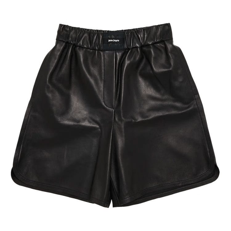 Palm Angels Monogram Leather Shorts Black