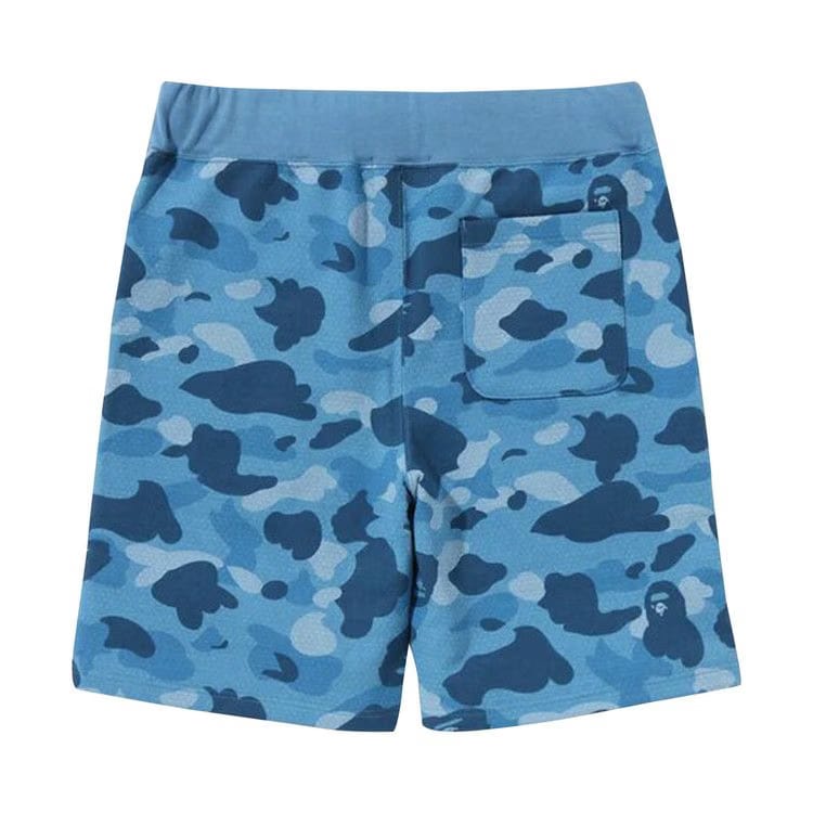 BAPE Honeycomb Camo Shark Sweat Shorts Blue