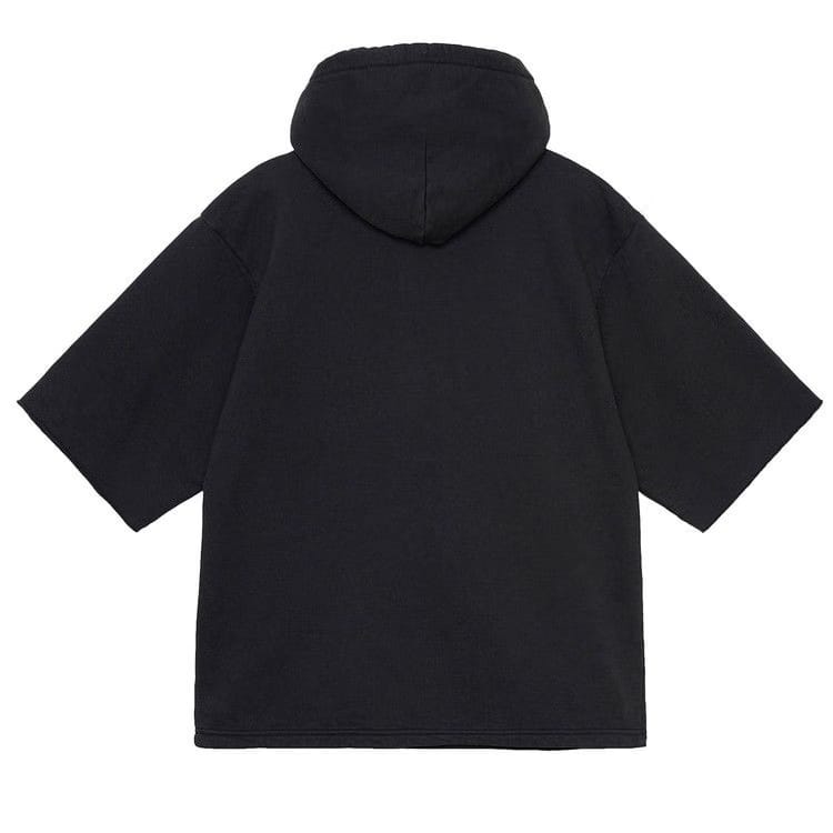 Stussy Shorts-Sleeve Boxy Cropped Hoodie Black