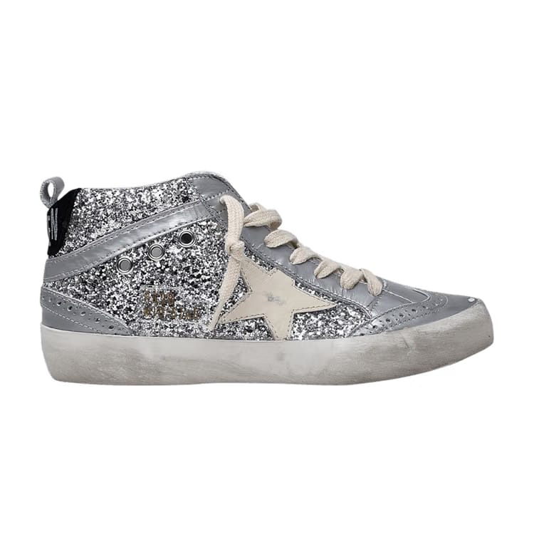 Golden Goose Wmns Mid Star 'Silver Glitter'