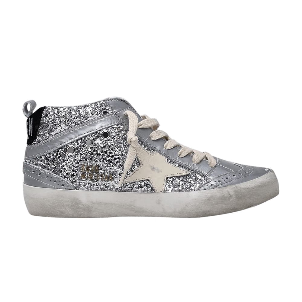 Golden Goose Wmns Mid Star 'Silver Glitter'