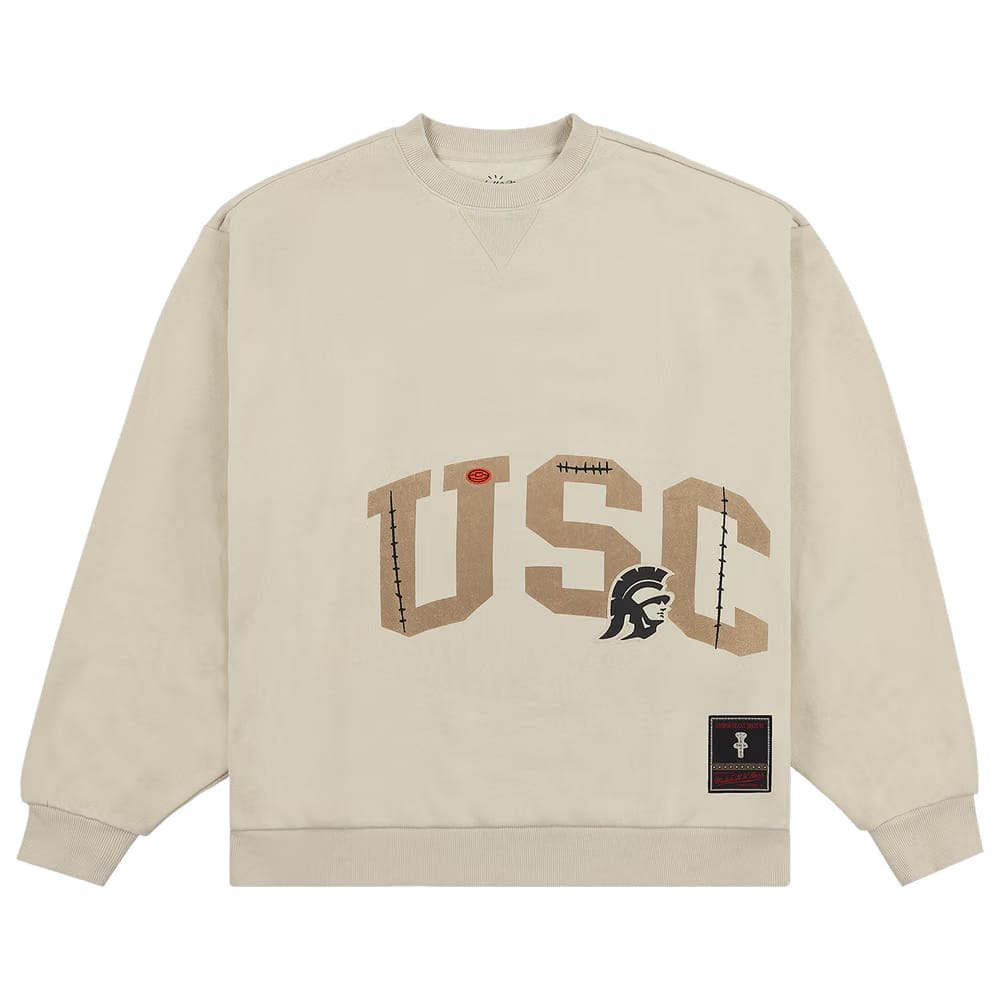 Cactus Jack by Travis Scott x Mitchell & Ness University Of Southern California Crewneck Tan
