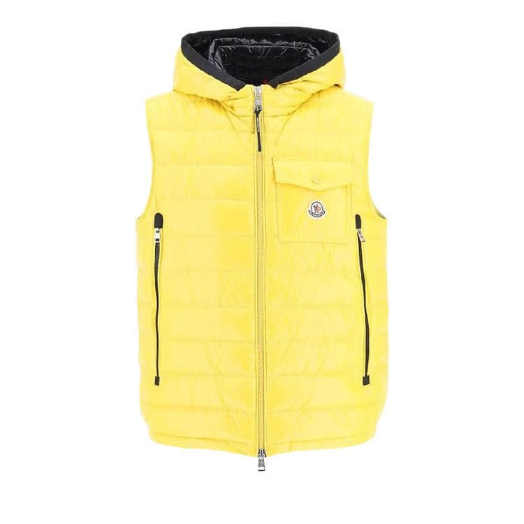 Moncler Ragot Hooded Down Gilet Medium Yellow