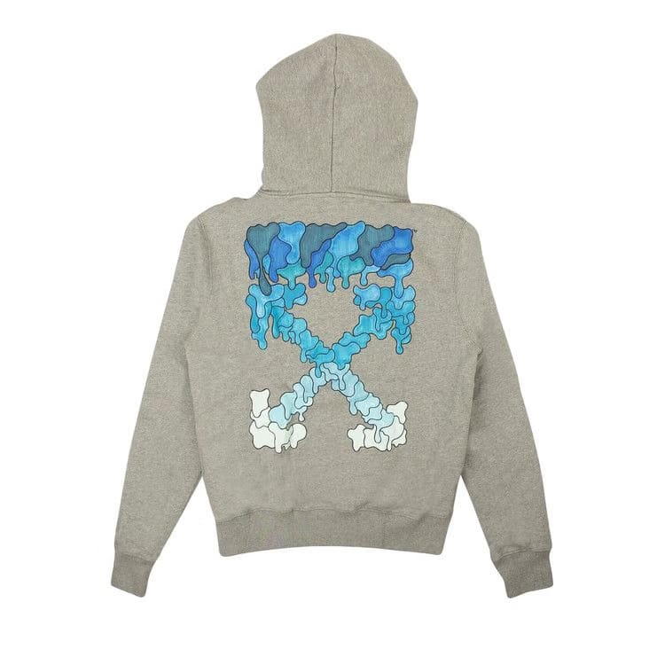 Off-White Marker Slim Hoodie Melange Grey/Blue
