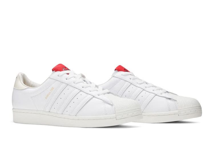 424 x adidas Superstar Shell Toe White Scarlet