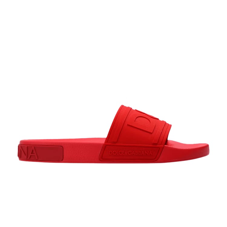 Dolce & Gabbana Slides Embossed Logo - Red