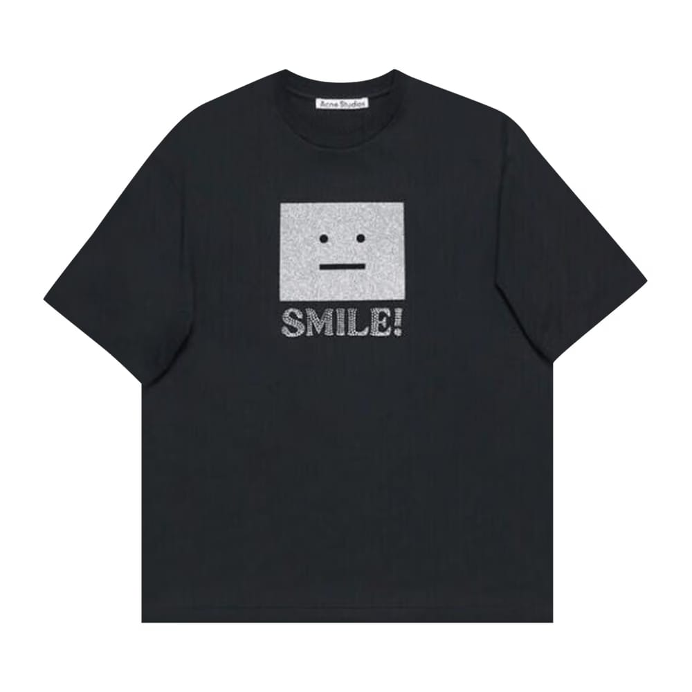 Acne Studios Face logo T-Shirt Black
