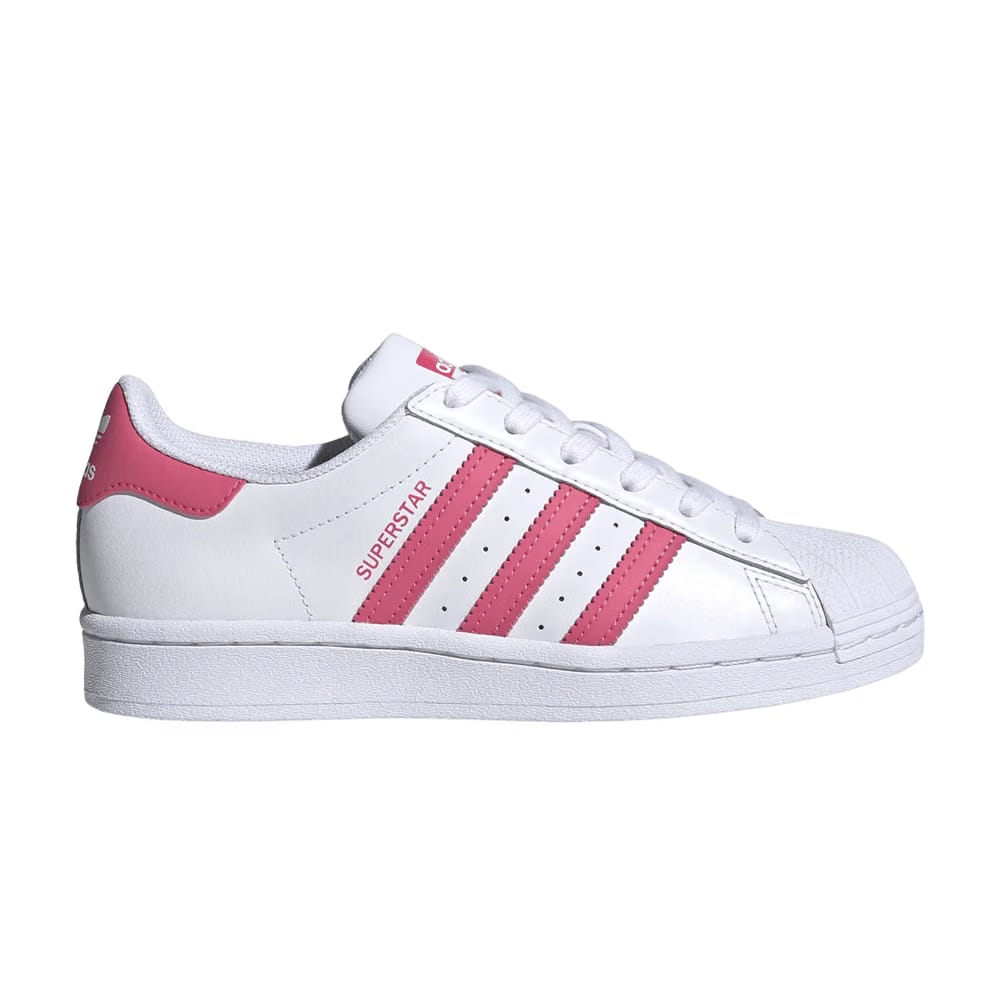 Adidas Superstar J White Super Pink