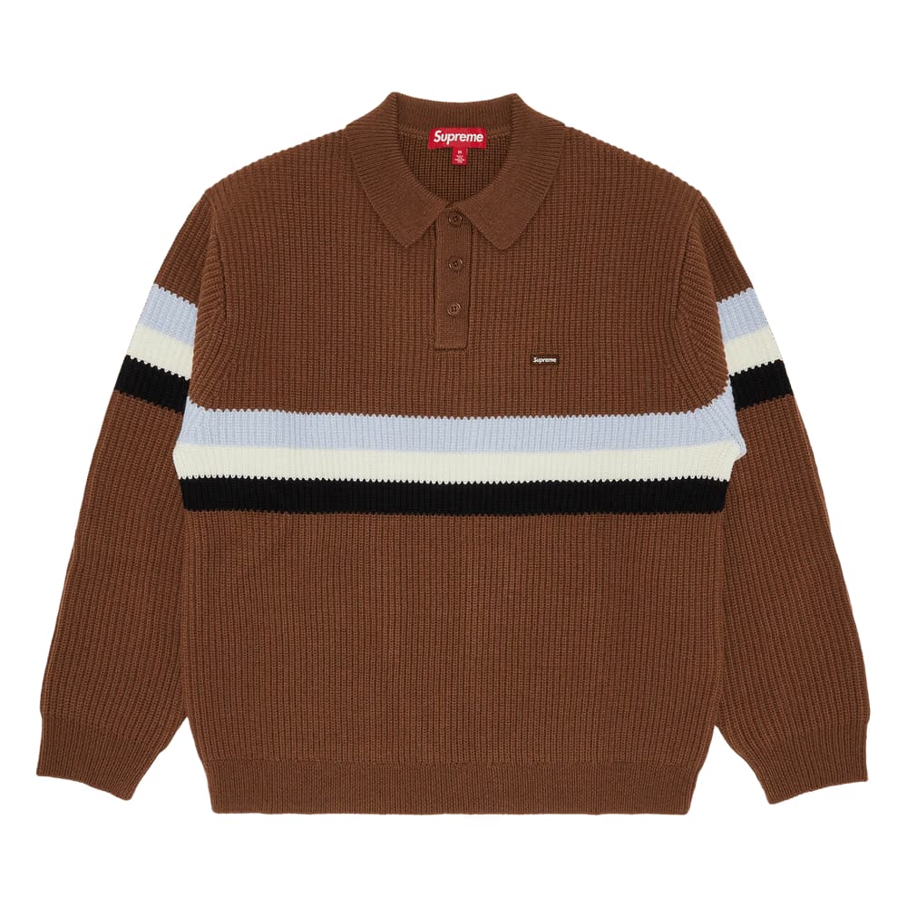Supreme Small Box Polo Sweater Dark Brown