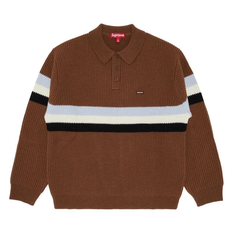 Supreme Small Box Polo Sweater Dark Brown