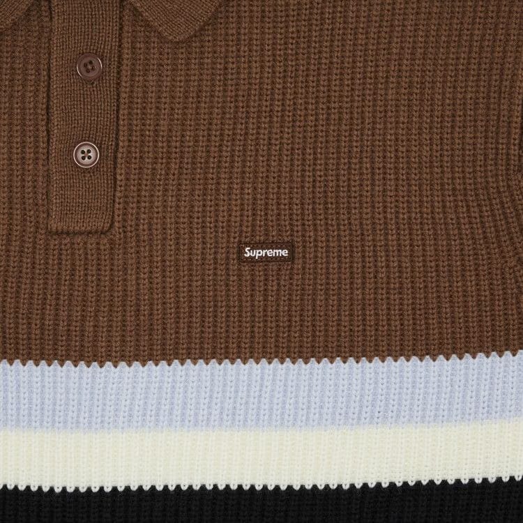 Supreme Small Box Polo Sweater Dark Brown