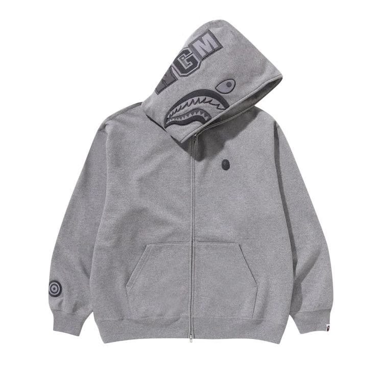 BAPE Ape Head One Point Shark Zip Hoodie Grey