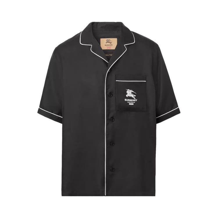 Supreme x Burberry Icon Stripe Silk Pyjama Shirt (Burberry Exclusive) Black